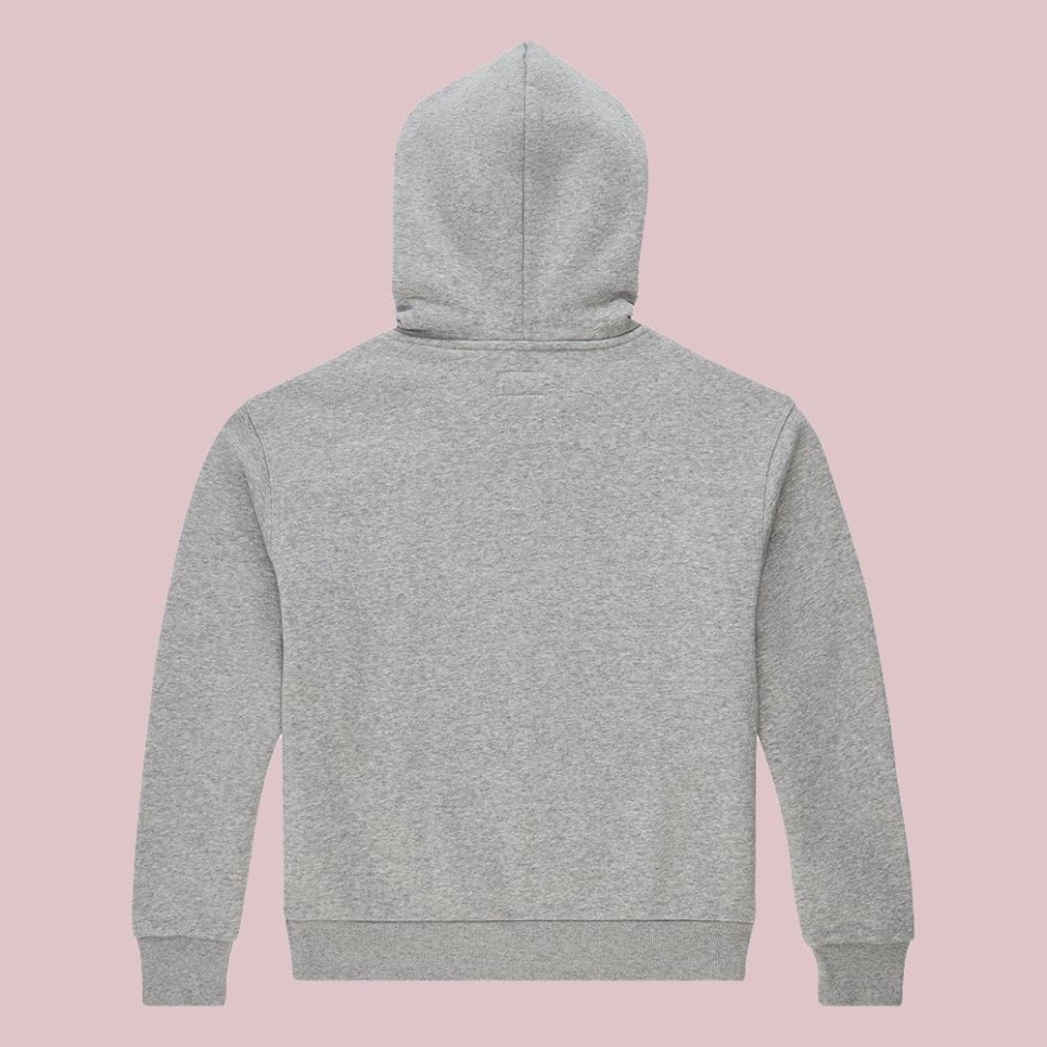 Embroidered Star Chevron Full Zip Hoodie BB-Grey-XS