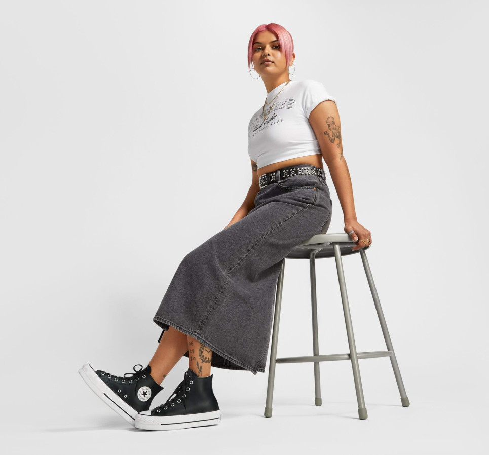 Chuck Taylor All Star Lift Platform Leather-Black-36