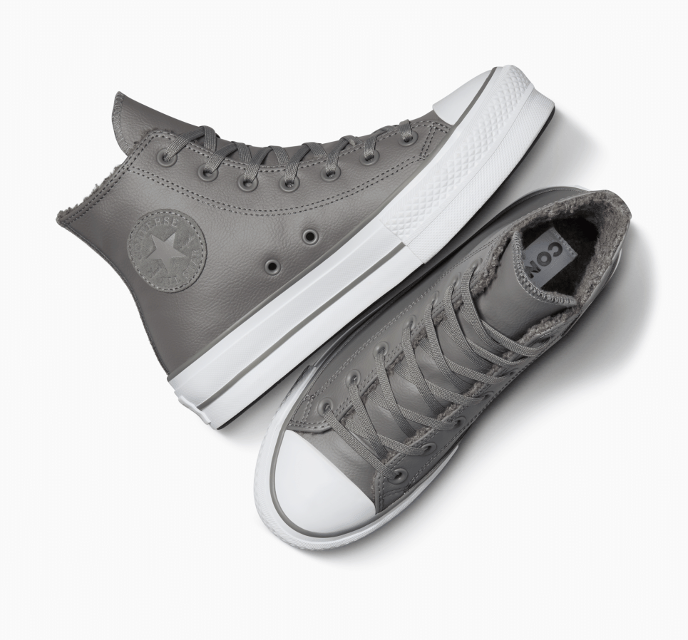 Chuck Taylor All Star Lift Platform Leather &amp; Sherpa