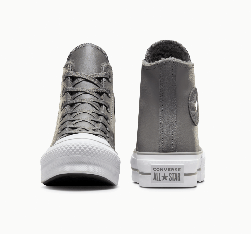 Chuck Taylor All Star Lift Platform Leather &amp; Sherpa