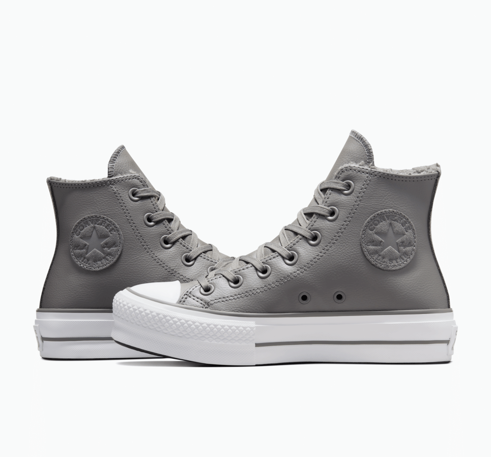 Chuck Taylor All Star Lift Platform Leather &amp; Sherpa